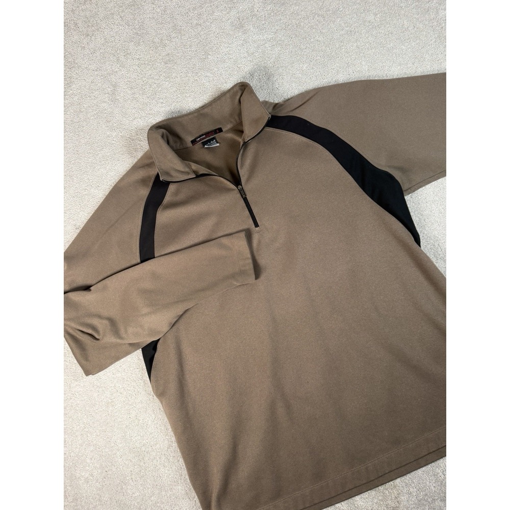 Nike Tiger Woods Collection Dri-Fit Men's Brown Black 1/4 Zip Shirt Size X-Large